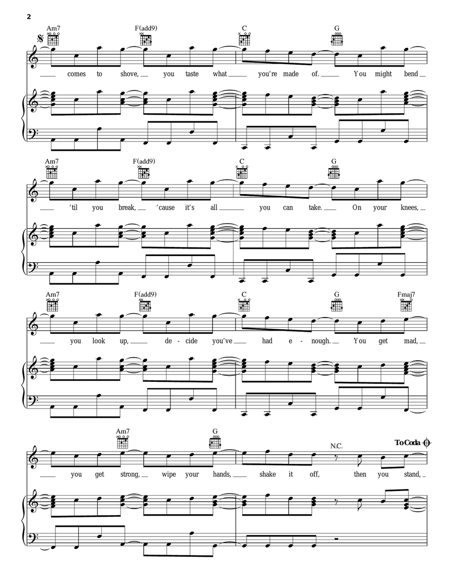 Stand Piano, Vocal, Guitar scores gallery preview page 2