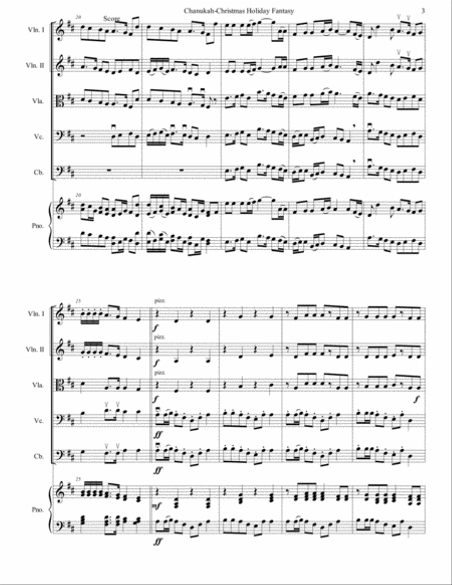 Hanukkah -Christmas Holiday Fantasy for Strings String Orchestra scores gallery preview page 4