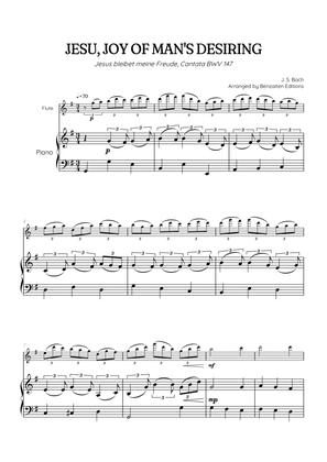 JS Bach • Jesu, Joy of Man's Desiring | Cantata BWV 147 | flute sheet music w/ piano accompaniment