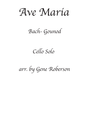 Ave Maria Bach-Gounod Cello & Keyboard