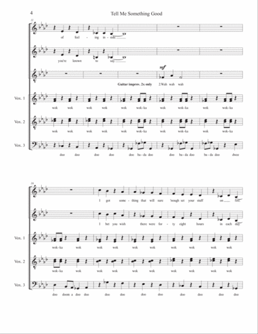 Tell Me Something Good Tell Me Something Good 4-Part scores gallery preview page 4