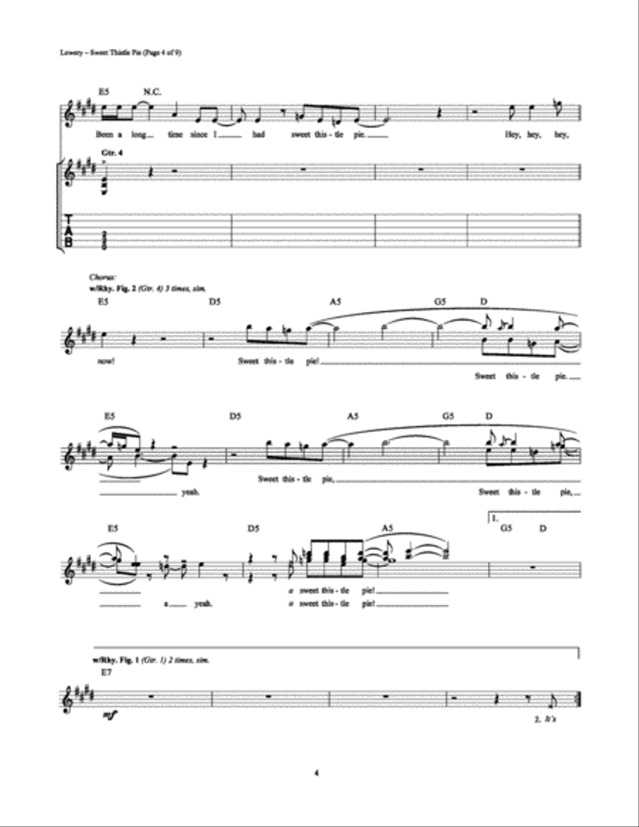 Sweet Thistle Pie Sweet Thistle Pie Electric Guitar scores gallery preview page 4
