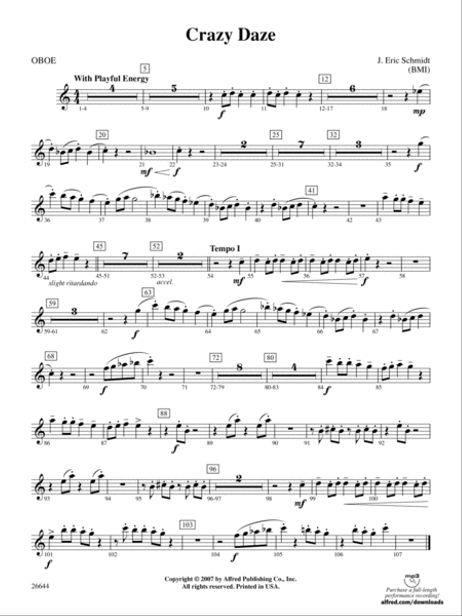 Crazy Daze: Oboe Full Orchestra scores gallery preview page 1