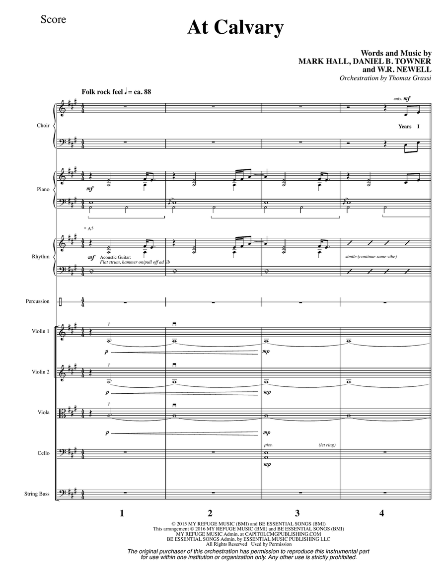 At Calvary - Full Score