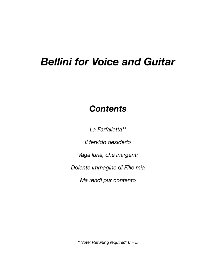 Bellini (for Voice and Guitar)