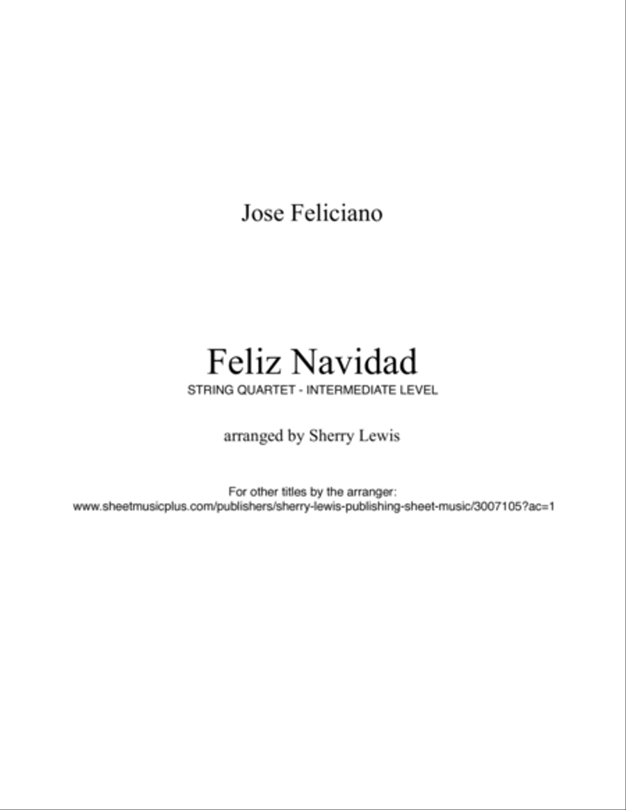 Feliz Navidad String Quartet scores gallery preview page 2