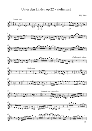 Violin score - Unter den Linden op. 22 Sally Wave