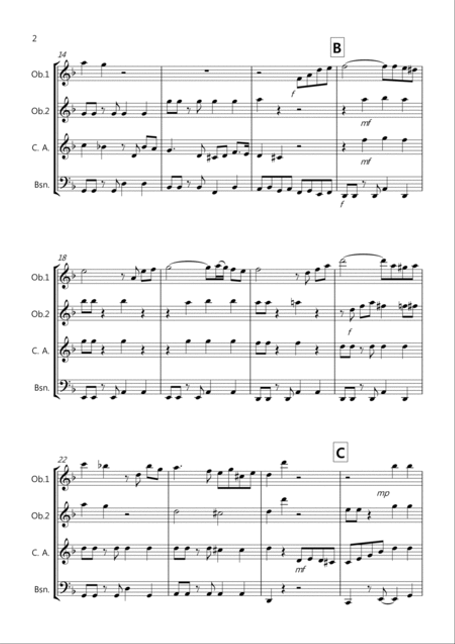 Tasty Tango for Double Reed Quartet Bassoon scores gallery preview page 2