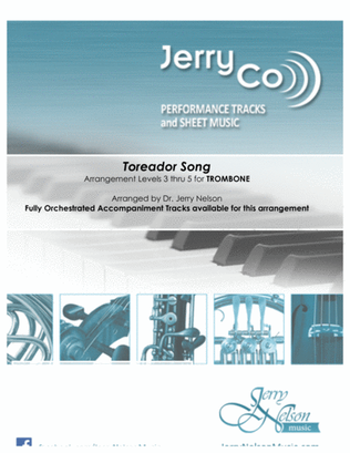 Book cover for The Toreador Song - Bizet (Arrangements Level 3-5 for TROMBONE + Written Acc)