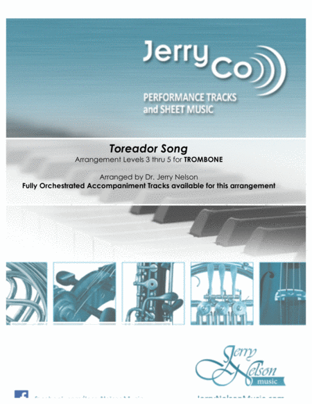 The Toreador Song - Bizet (Arrangements Level 3-5 for TROMBONE + Written Acc) image number null