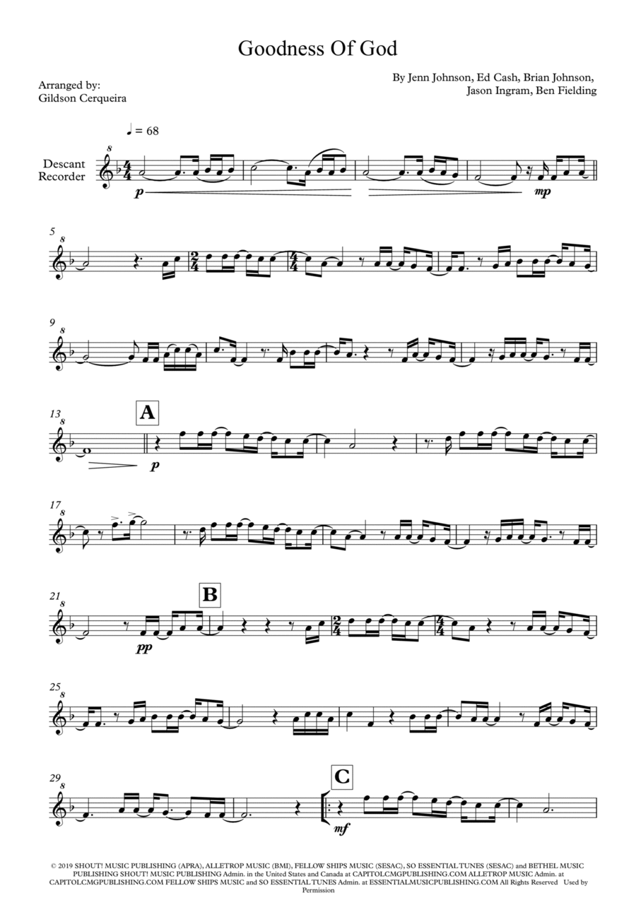 Goodness Of God Chamber Music scores gallery preview page 1