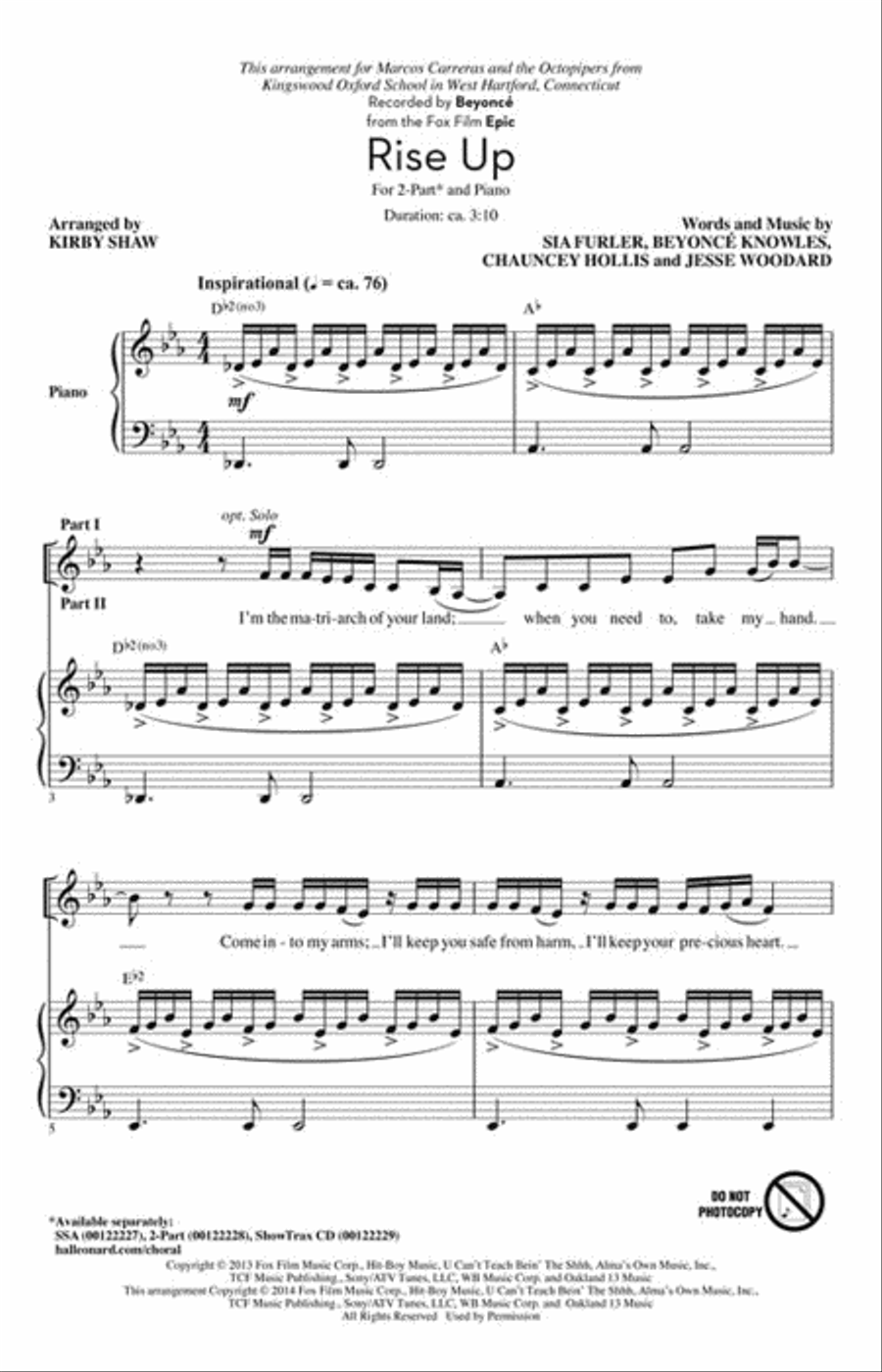 <br>Sheet music extract