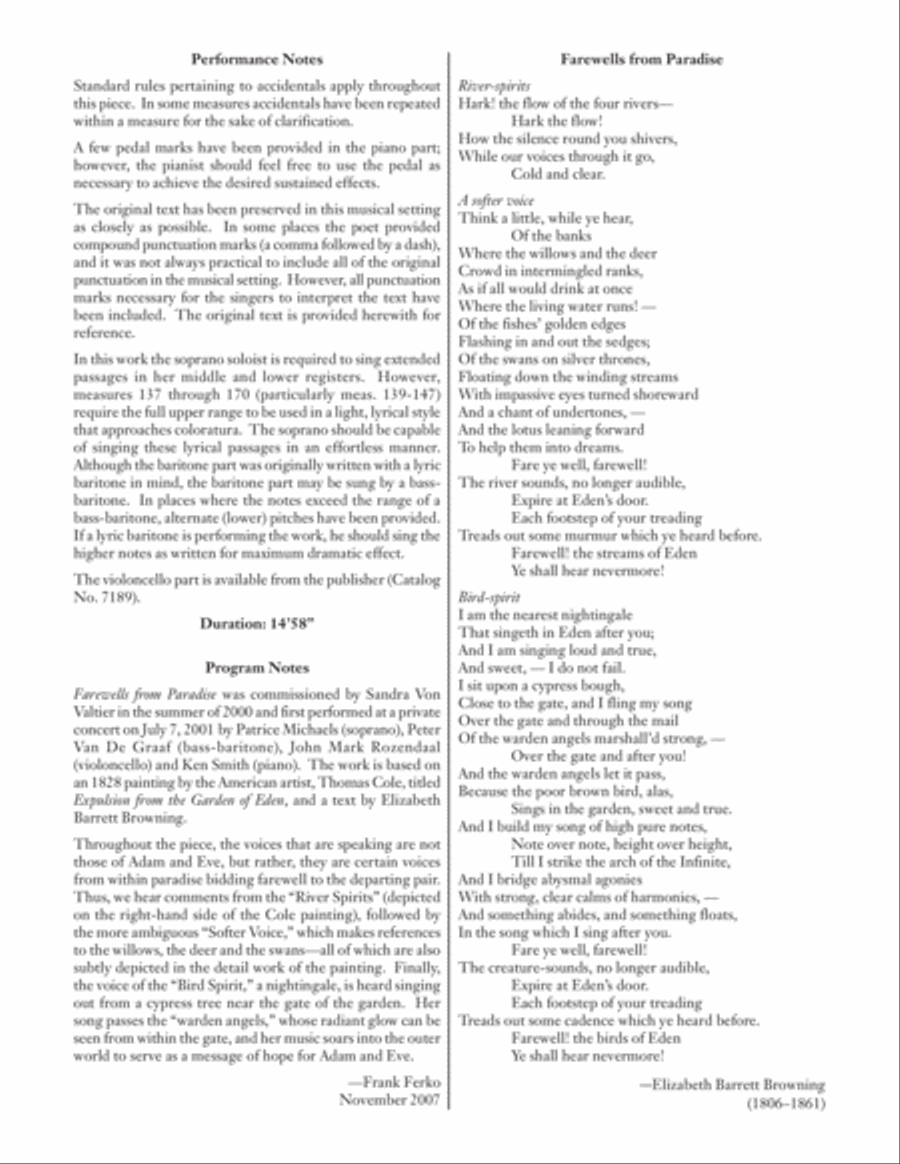 Farewells from Paradise: a Ten-minute Opera Voice Solo scores gallery preview page 2