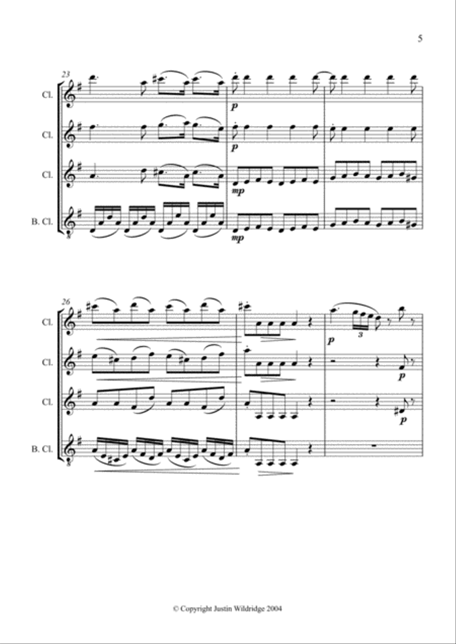 Eine Kleine Nachtmusik Eine Kleine Nachtmusik Woodwind Quintet scores gallery preview page 5