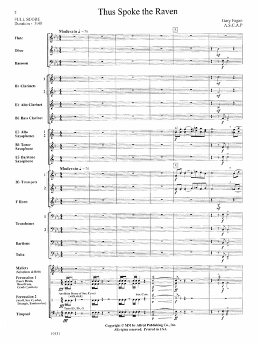Thus Spoke the Raven: Score Concert Band scores gallery preview page 2