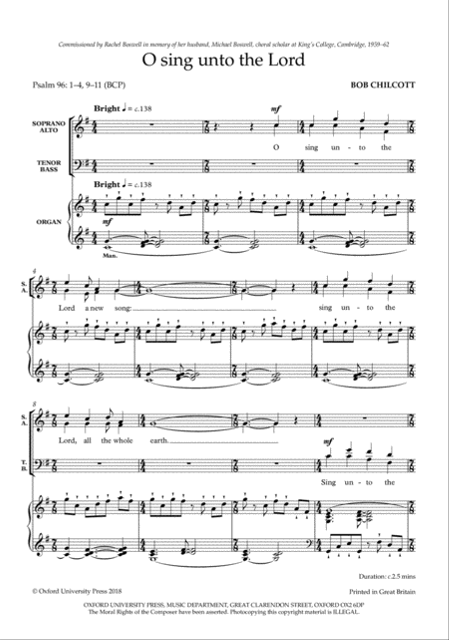 O sing unto the Lord 4-Part scores gallery preview page 2