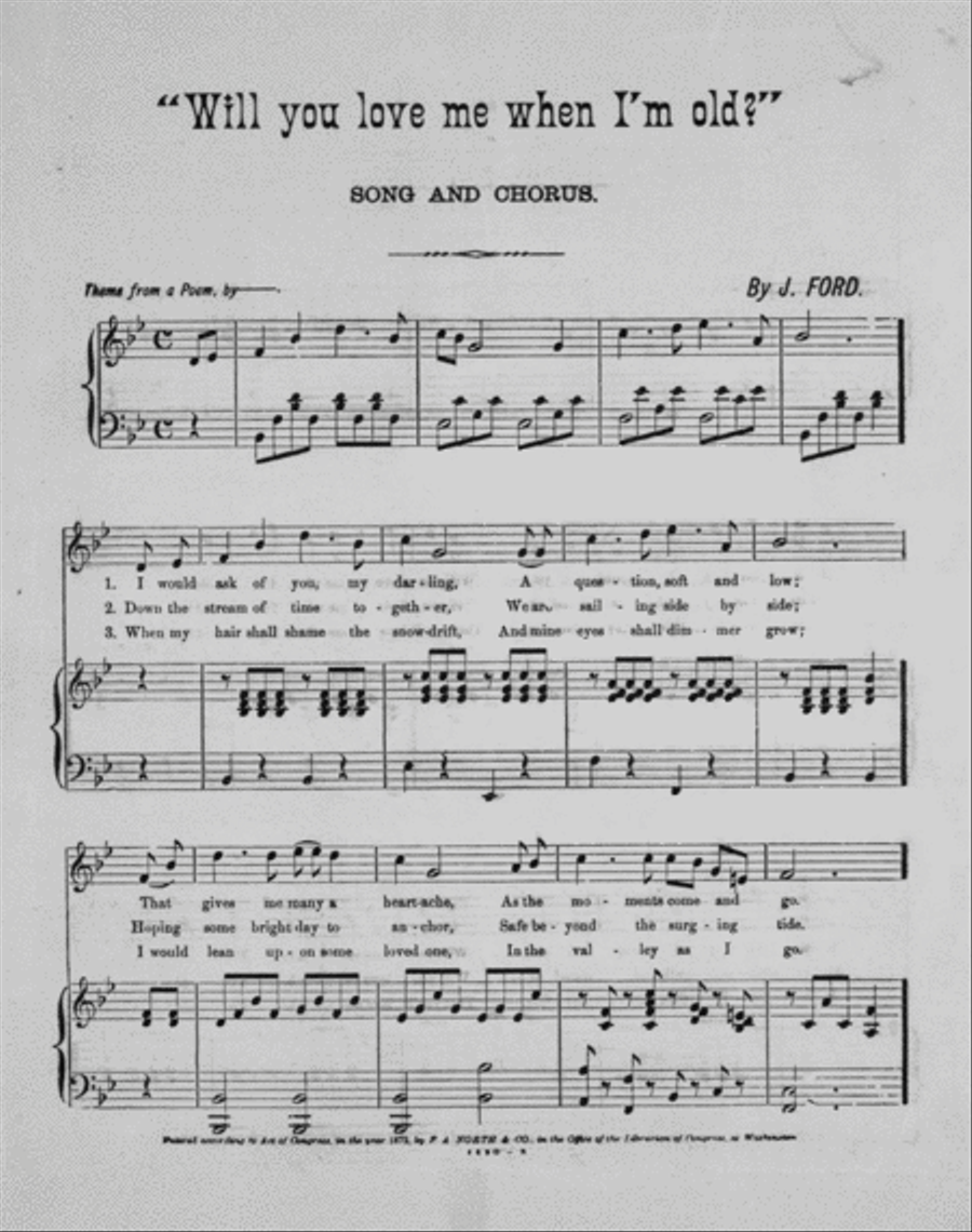 Will You Love me When I'm Old? Song & Chorus 4-Part scores gallery preview page 2