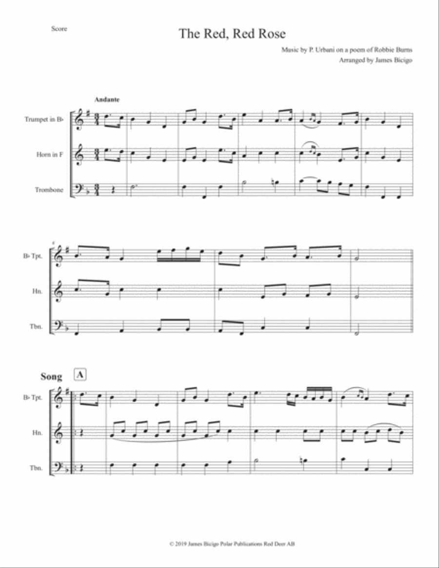 The Red, Red Rose The Red, Red Rose Horn scores gallery preview page 1
