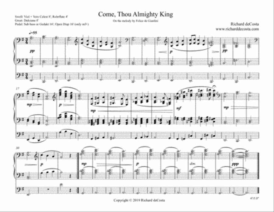 Come, Thou Almighty King Organ Solo scores gallery preview page 1