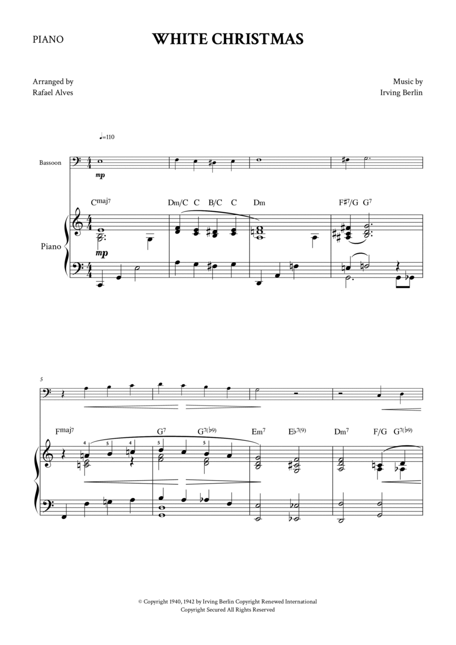 White Christmas Bassoon scores gallery preview page 1