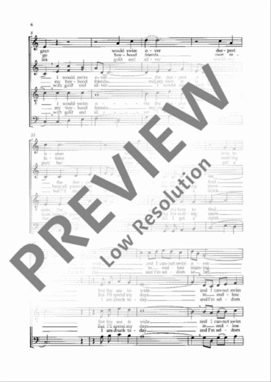 Four Irish folk songs 4-Part scores gallery preview page 7