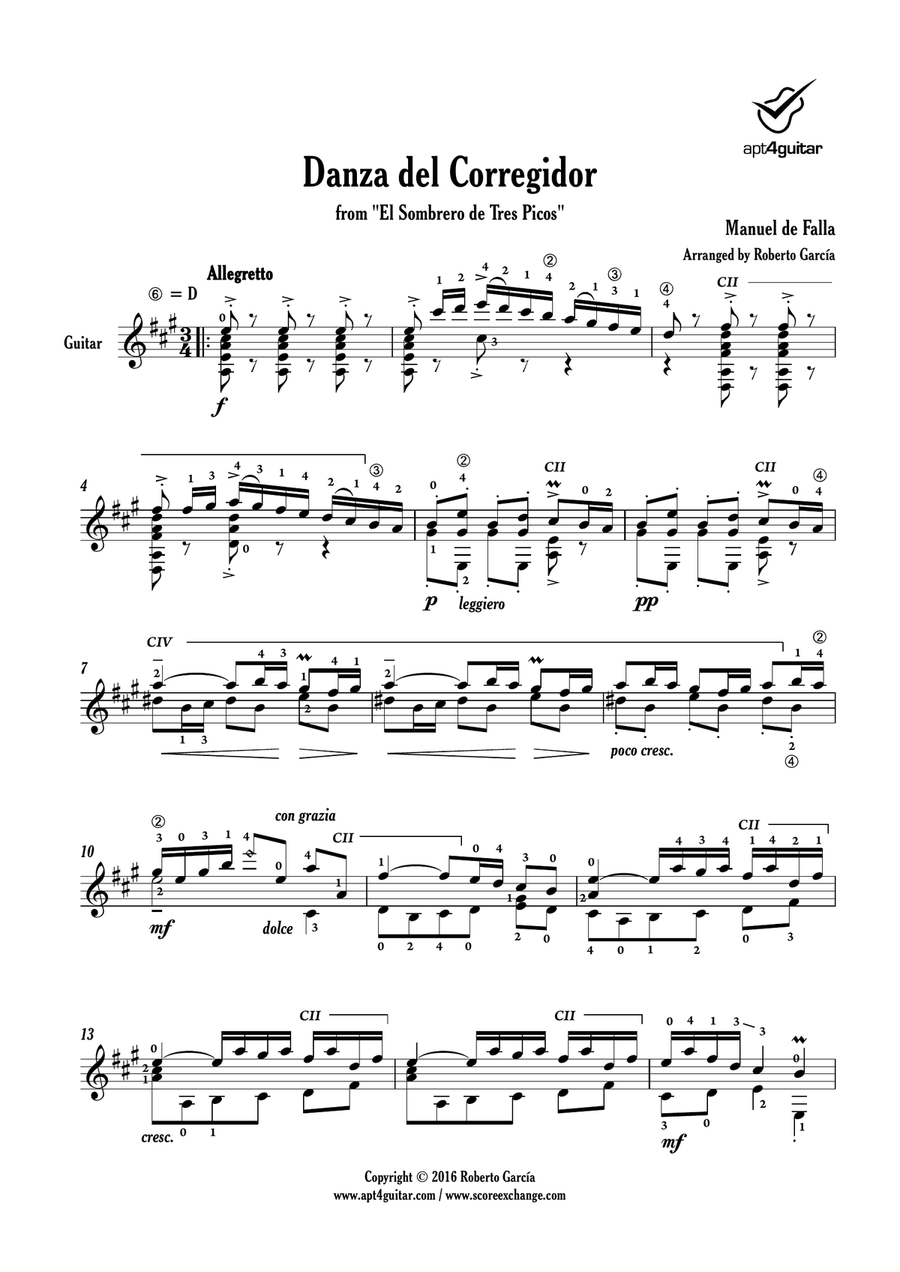 Danza del Corregidor Classical Guitar scores gallery preview page 2