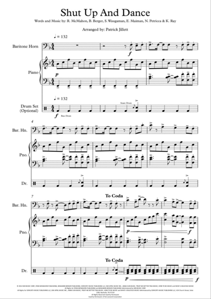 Shut Up And Dance Small Ensemble scores gallery preview page 3