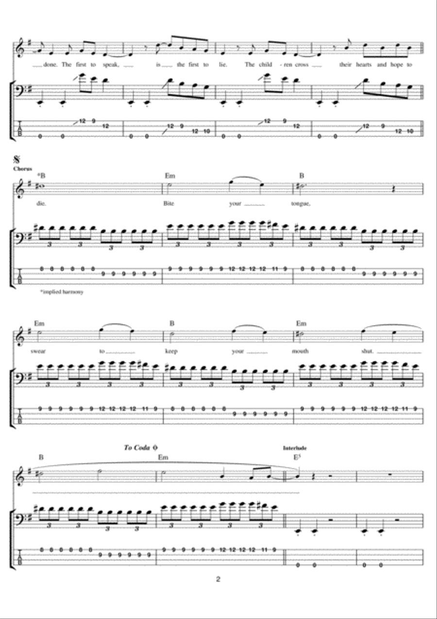 Burn The Witch Burn The Witch Guitar Tablature scores gallery preview page 2