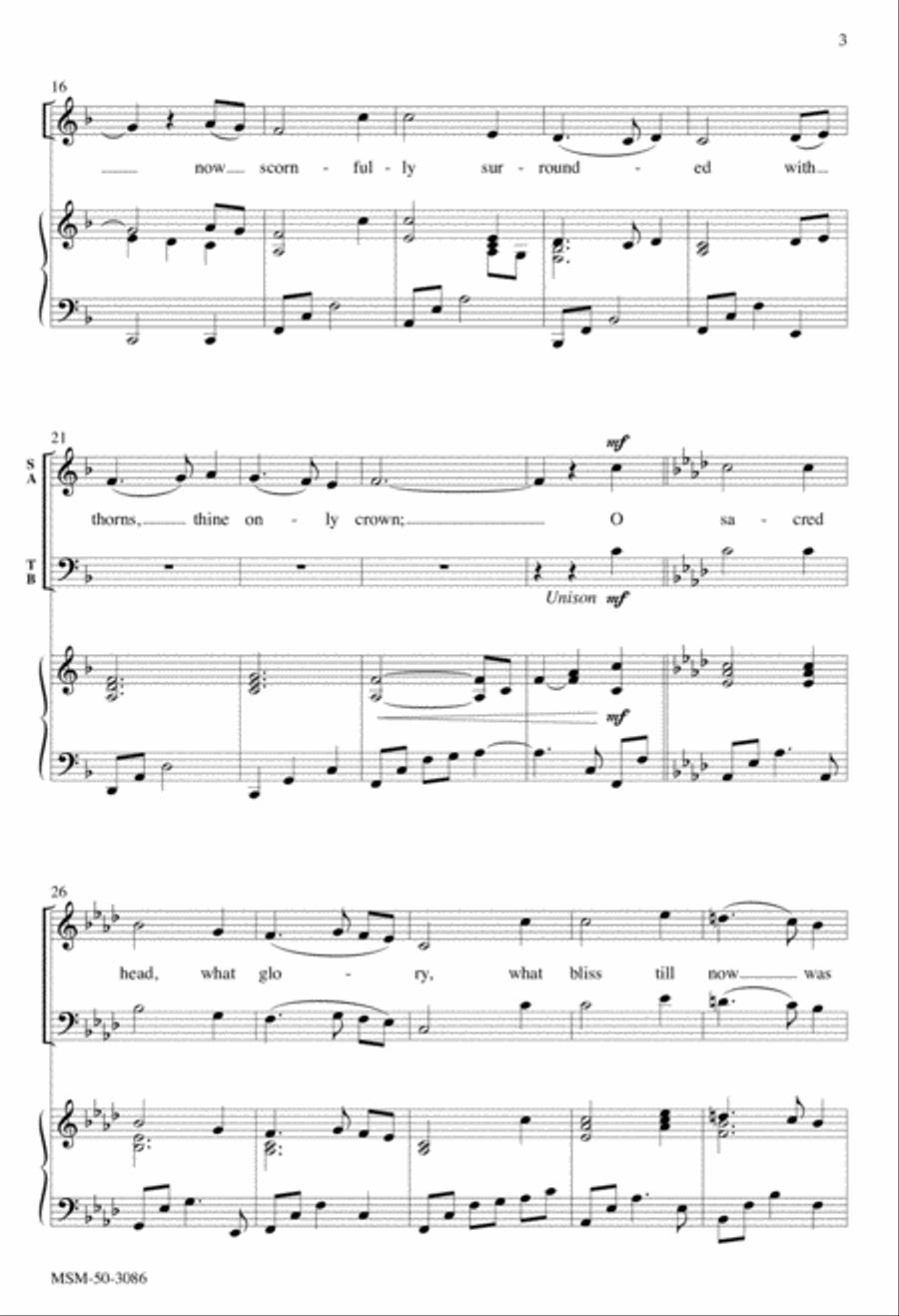 O Sacred Head, Now Wounded 4-Part scores gallery preview page 3