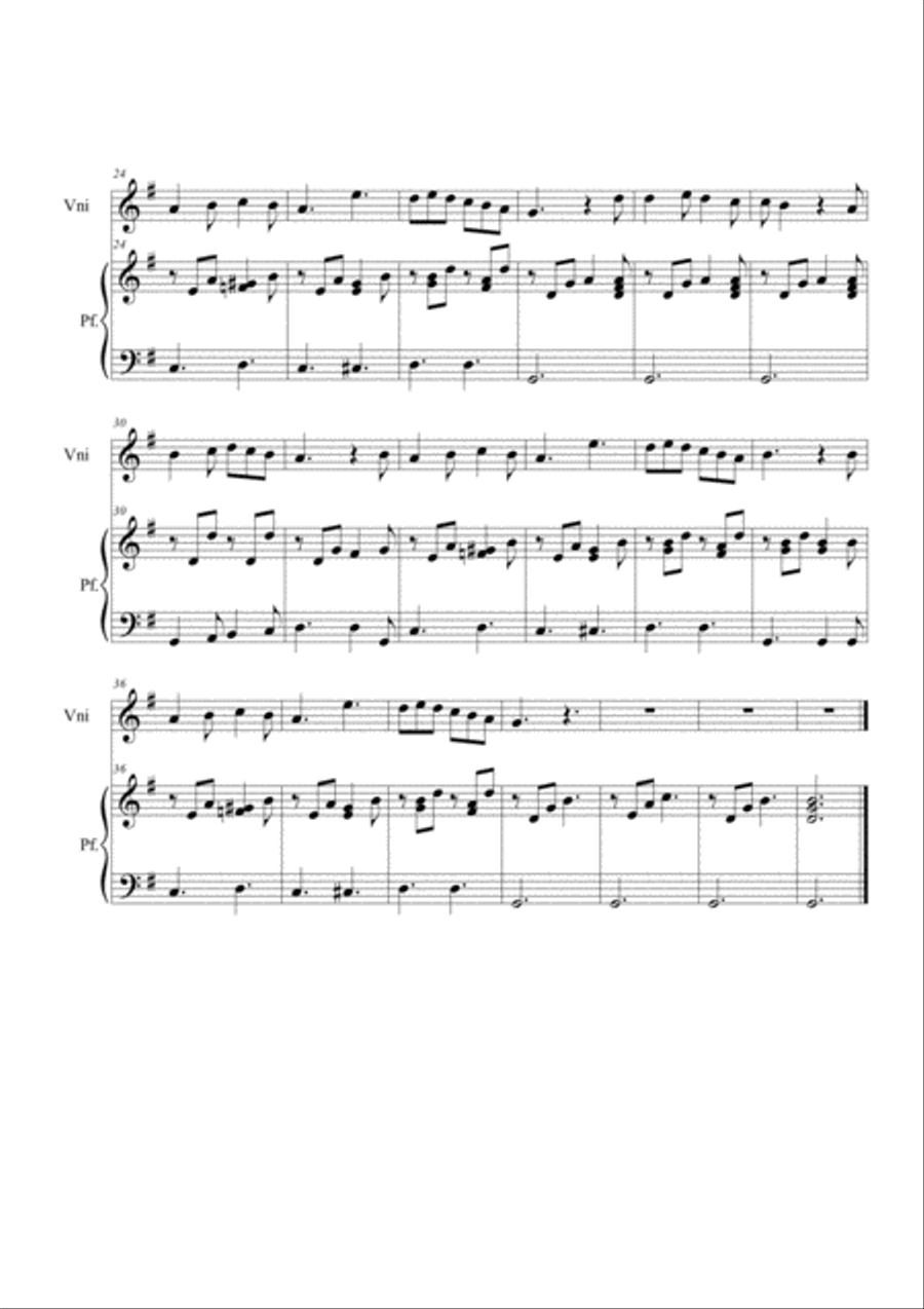 Tu scendi dalle stelle. Violino e pianoforte Violin Solo scores gallery preview page 2