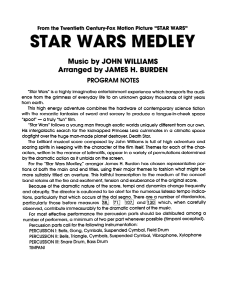 Star Wars Medley: Score
