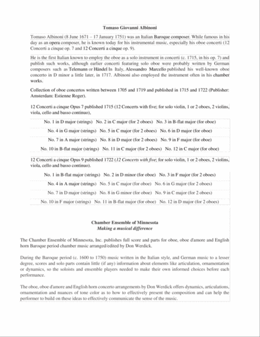 Concerto for Two English horns in C Major, Op. 7 No. 11 and String Orchestra String Orchestra scores gallery preview page 2