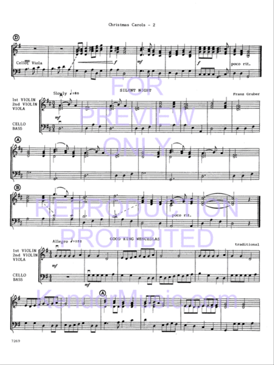 Christmas Carols For Strings String Orchestra scores gallery preview page 4