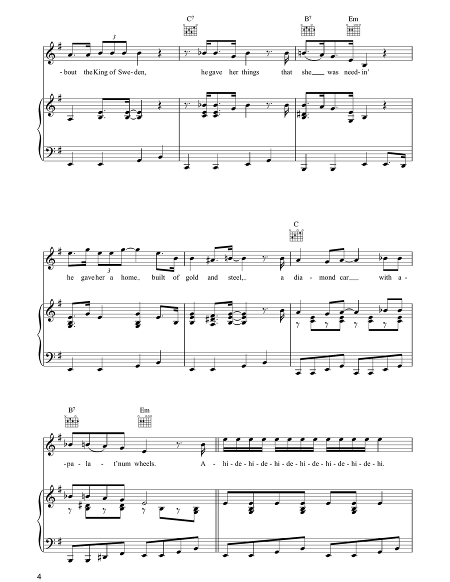 Minnie The Moocher Minnie The Moocher Piano, Vocal, Guitar scores gallery preview page 4