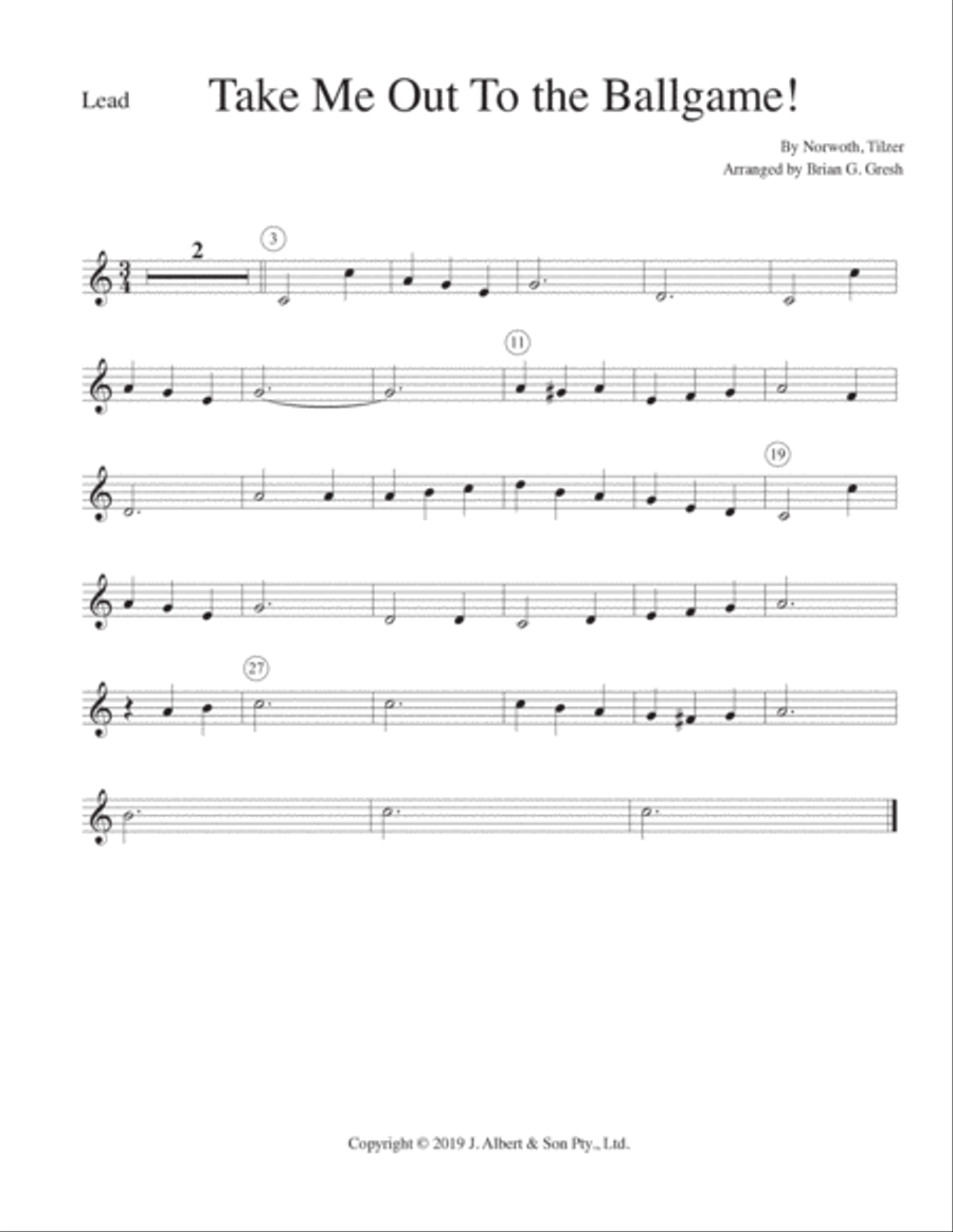 Take Me Out To The Ballgame Percussion Ensemble scores gallery preview page 4