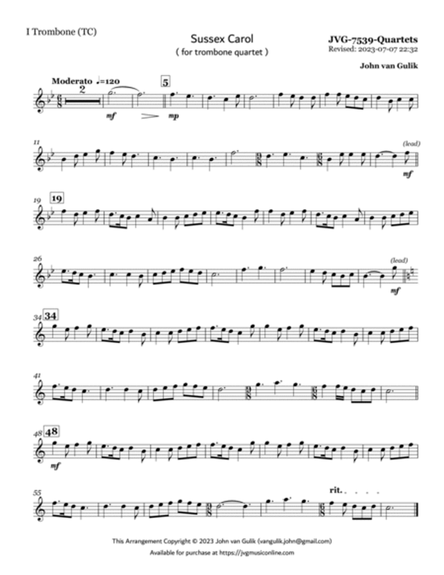 Sussex Carol - Trombone Quartet image number null