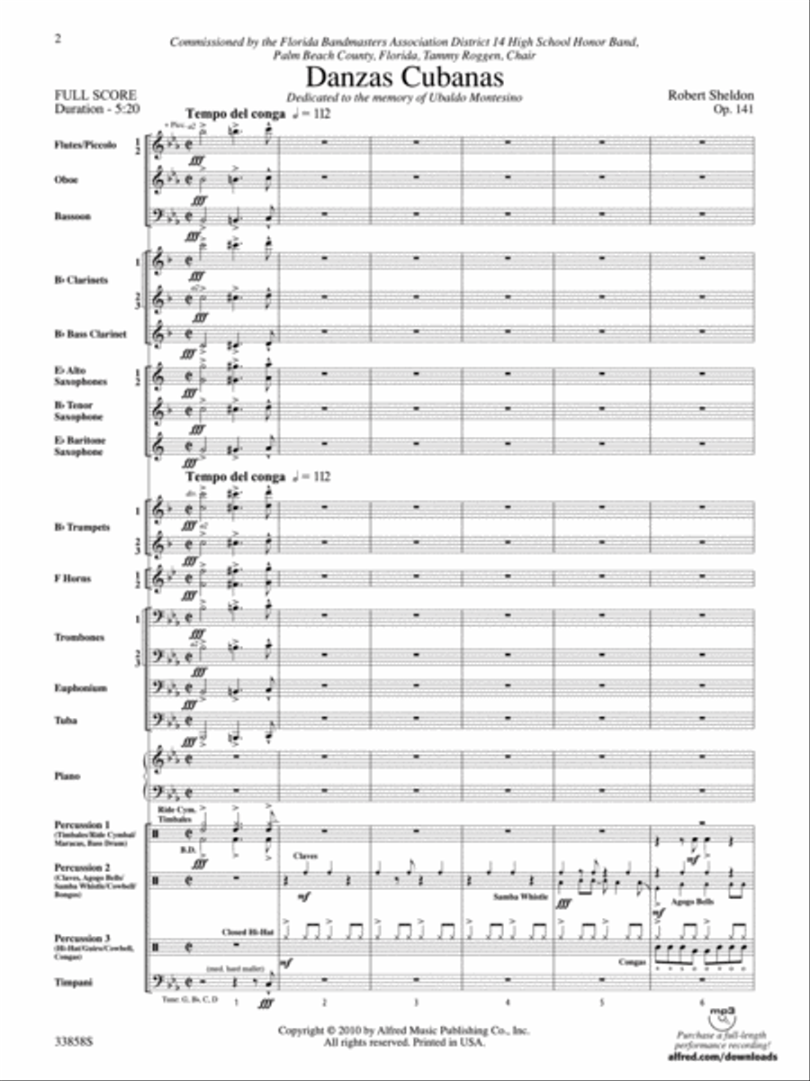 Danzas Cubanas Concert Band scores gallery preview page 2
