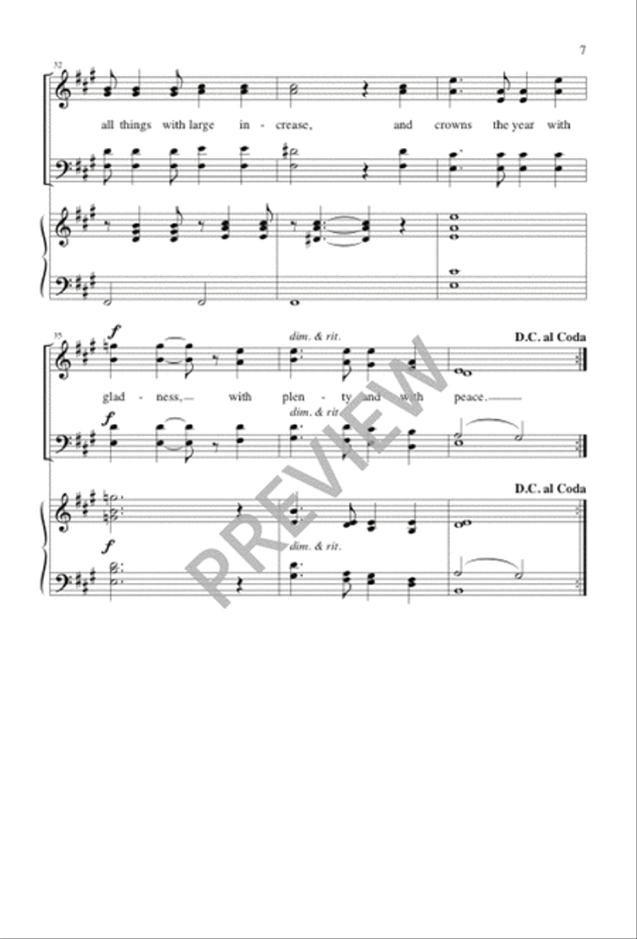 Sing to the Lord of Harvest 4-Part scores gallery preview page 7