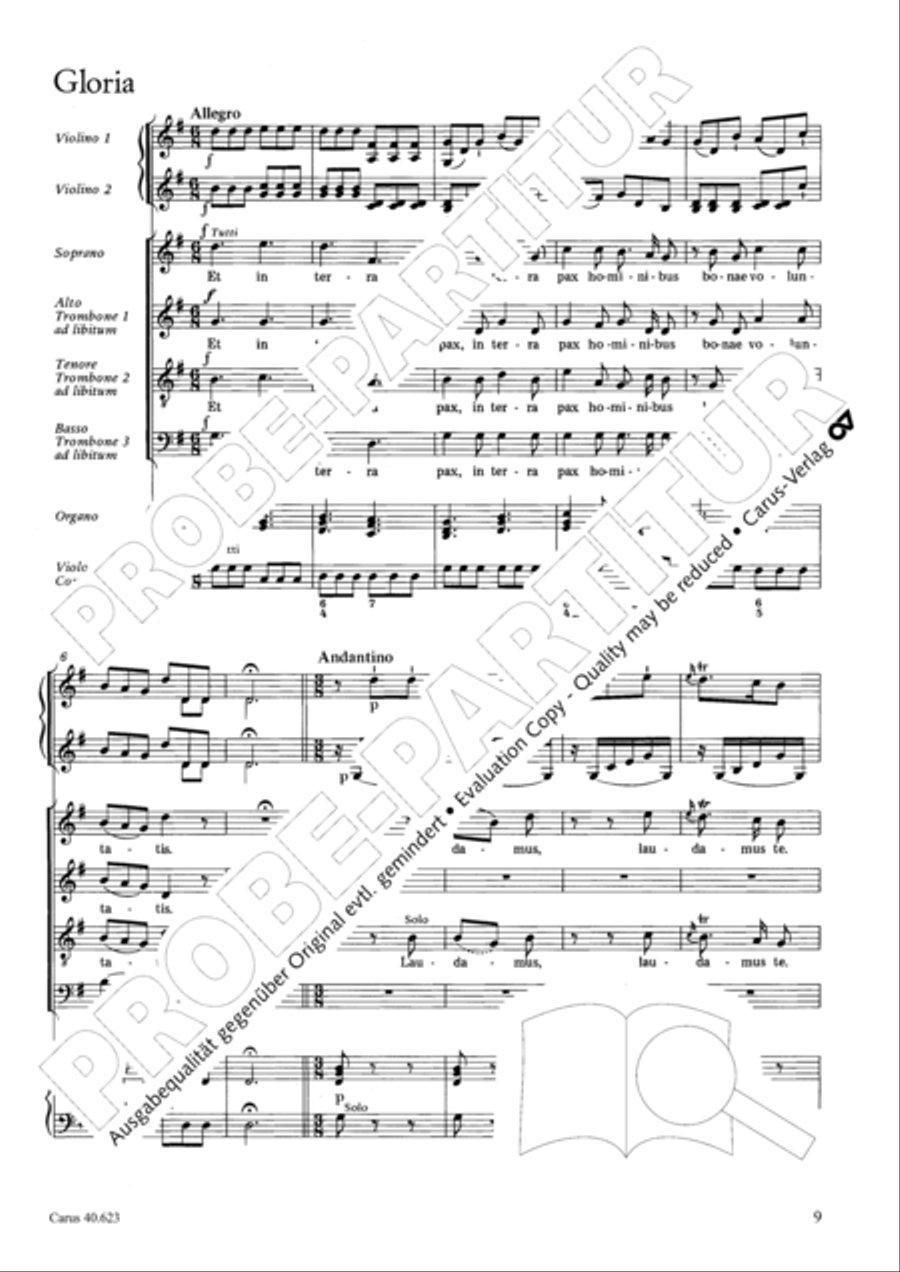Missa brevis in G major Missa brevis in G major 4-Part scores gallery preview page 10