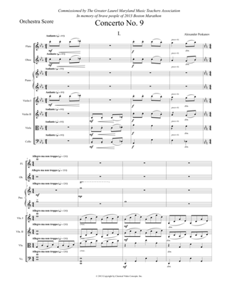 Book cover for Concerto No. 9 "Boston Concerto" (First Edition) - Orchestra Score