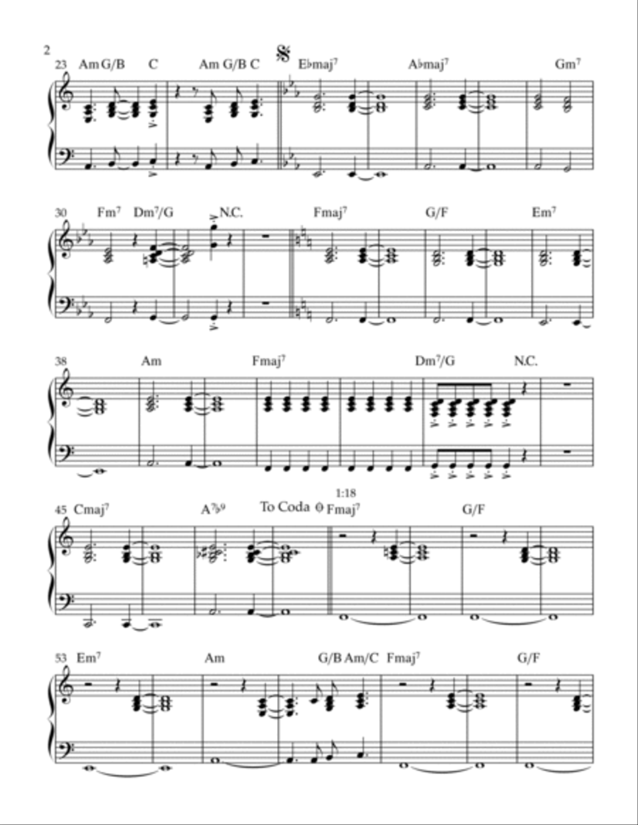 Leave The Door Open Easy Piano scores gallery preview page 2