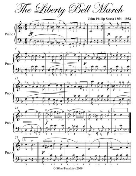 Liberty Bell March Easy Piano Sheet Music