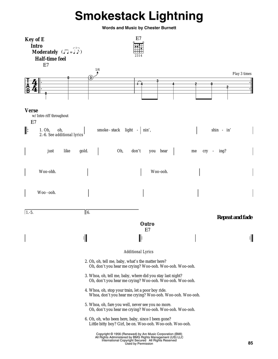 Smokestack Lightning Electric Guitar scores gallery preview page 1