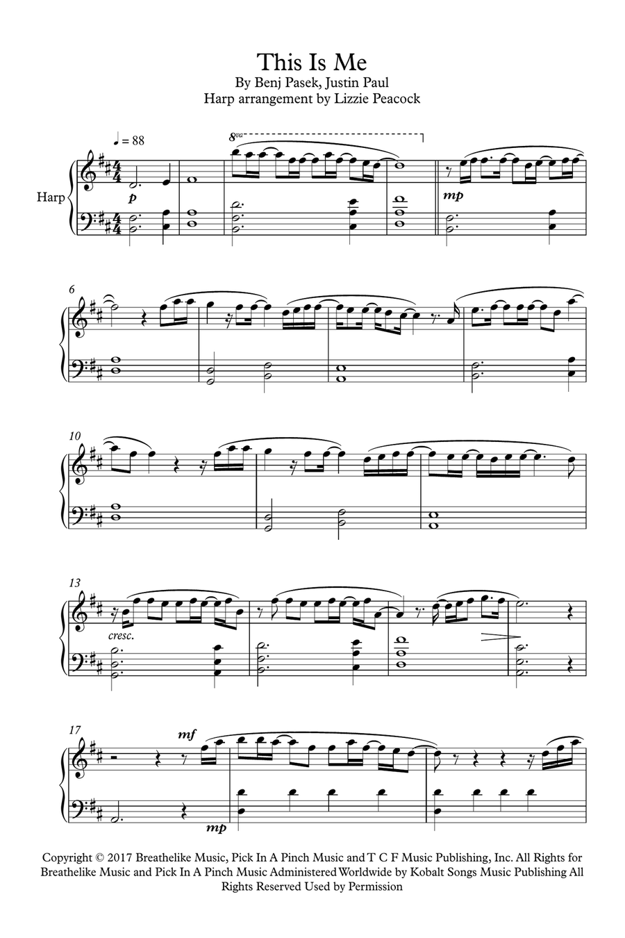 This Is Me This Is Me Harp scores gallery preview page 1