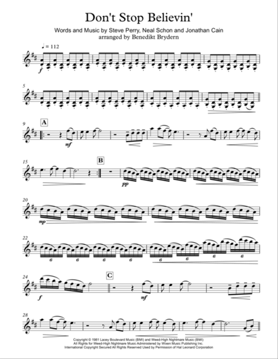 Don't Stop Believin' String Quartet scores gallery preview page 6
