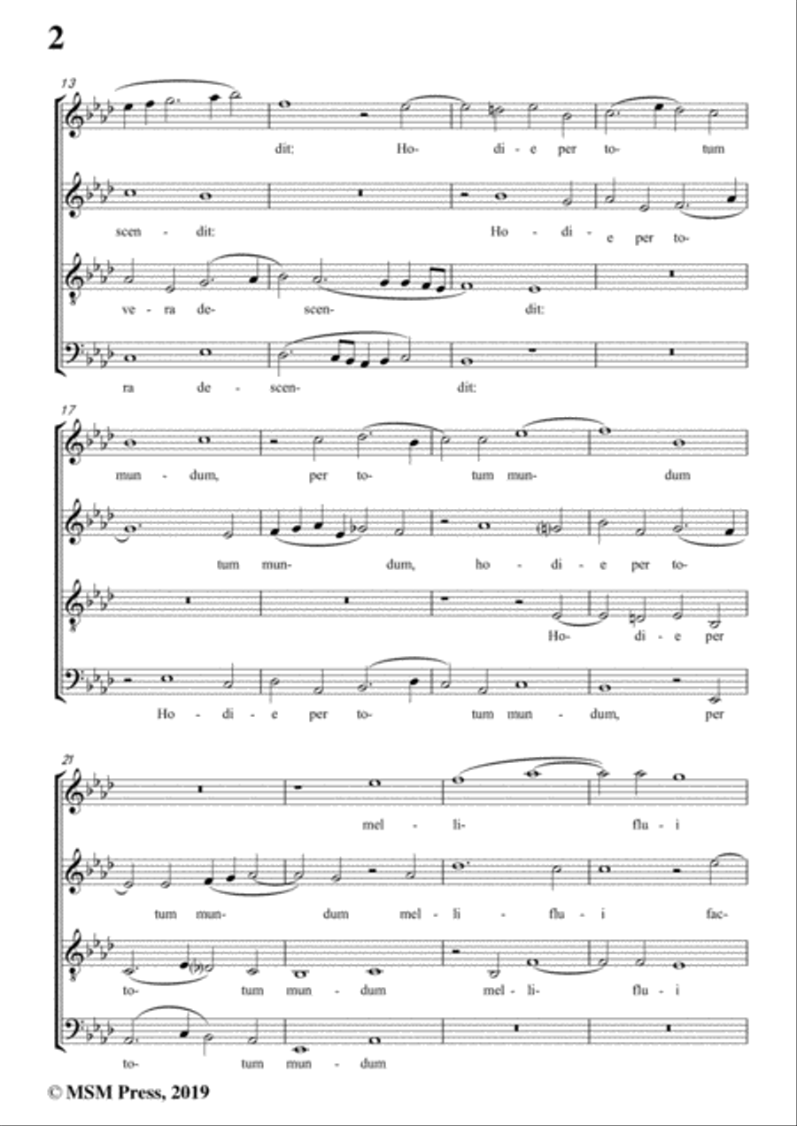 Porta-Hodie nobis de coelo,in A flat Major,for A cappella 4-Part scores gallery preview page 4