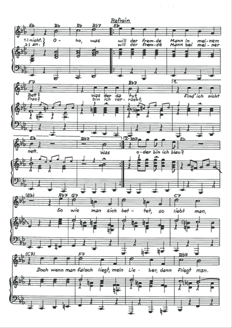 Was will der fremde Mann in meinem Bett Piano, Vocal scores gallery preview page 4