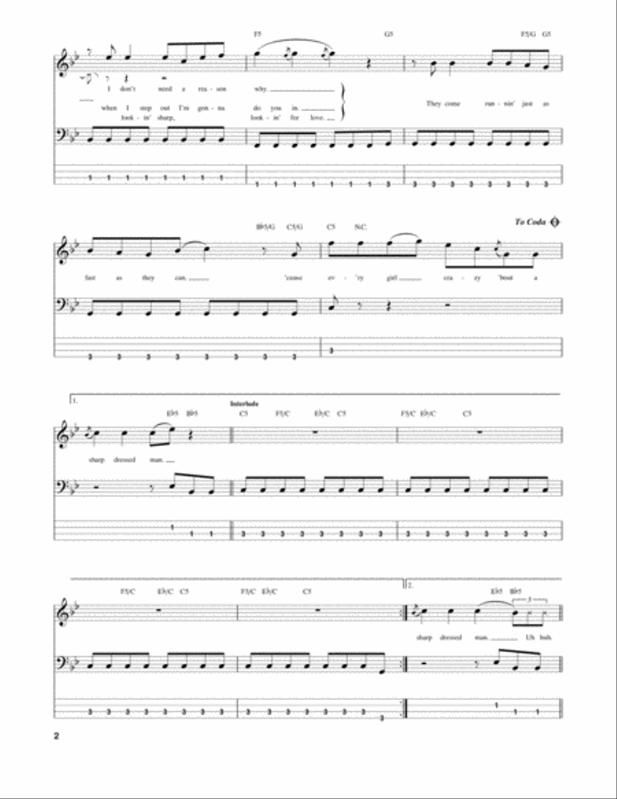 Sharp Dressed Man Guitar Tablature scores gallery preview page 2