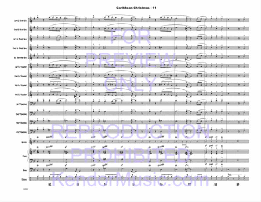 Caribbean Christmas (Full Score) Jazz Ensemble scores gallery preview page 12