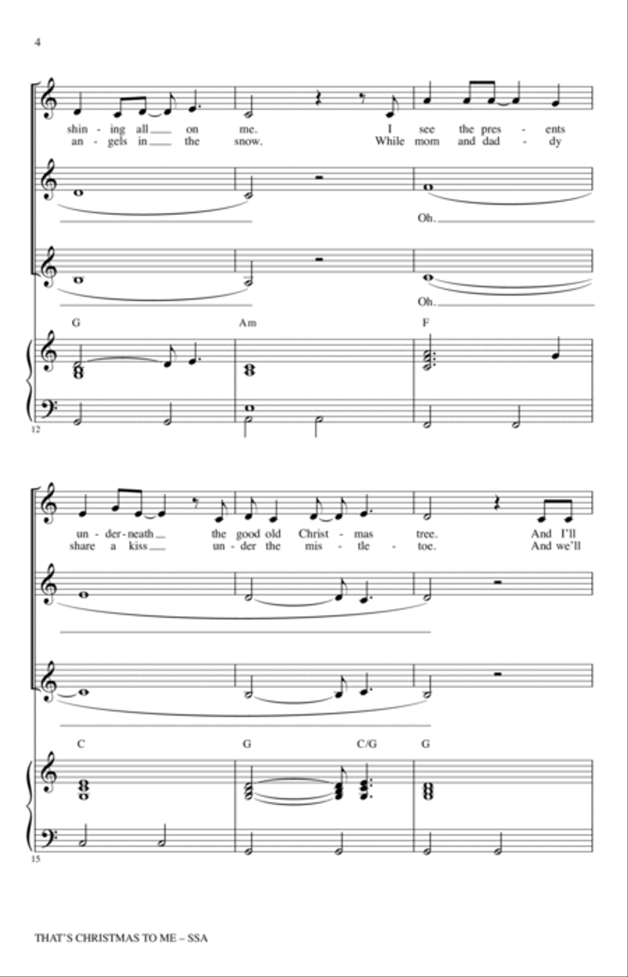 That's Christmas To Me (arr. Audrey Snyder) SSA scores gallery preview page 2